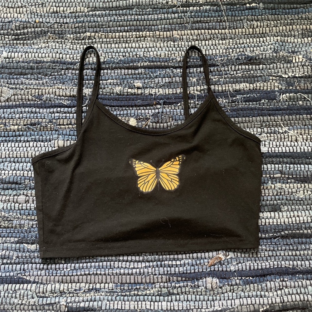 Black Cropped Tank Top